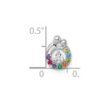 14k WG 8 Birthstone and Dia Mother/Child Chain Slide Semi-mount - Image 5