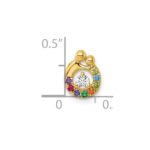 14k 8 Birthstone and Dia Mother/Child Chain Slide Semi-mount - Image 5