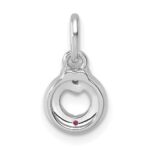 14k WG Dia. Heart w/1 Birthstone Mother's Circle Pend Semi-Mount - Image 4
