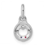 14k WG Dia. Heart w/2 Birthstone Mother's Circle Pend Semi-Mount - Image 4