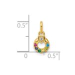 14k Dia Heart w/ 6 Birthstone Mother's Circle Pendant Semi-Mount - Image 5