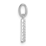 14k White Gold Twisted with .05 ct. Diamond Initial A Charm - Image 2