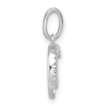 14k White Gold Twisted with .05 ct. Diamond Initial C Charm - Image 2