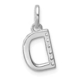 14k White Gold Twisted .05 ct. Diamond Initial D Charm - Image 3