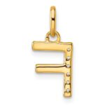 14k Twisted .05 ct. Diamond Initial F Charm - Image 3