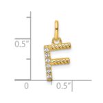 14k Twisted .05 ct. Diamond Initial F Charm - Image 4