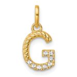 14k Twisted .07 ct. Diamond Initial G Charm
