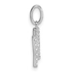 14k White Gold Twisted .07 ct. Diamond Initial H Charm - Image 2