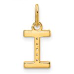 14k Twisted .05 ct. Diamond Initial I Charm - Image 3