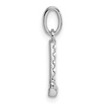 14k White Gold Twisted .05 ct. Diamond Initial L Charm - Image 2