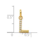 14k Twisted .05 ct. Diamond Initial L Charm - Image 4