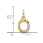 14k Twisted .07 ct. Diamond Initial O Charm - Image 4