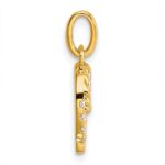 14k Twisted .07 ct. Diamond Initial Q Charm - Image 2