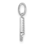 14k White Gold Twisted .10 ct. Diamond Initial U Charm - Image 2