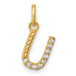 14k Twisted .10 ct. Diamond Initial U Charm