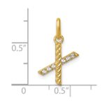 14k Twisted .05 ct. Diamond Initial X Charm - Image 4