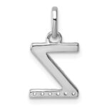 14k White Gold Twisted .05 ct. Diamond Initial Z Charm - Image 3