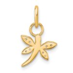 14K Polished Diamond Dragonfly Charm - Image 3