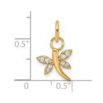 14K Polished Diamond Dragonfly Charm - Image 4