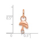 14K Rose Gold Polished Diamond Mushroom Charm - Image 4