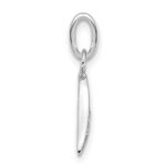 14K White Gold Polished Diamond Whale Tail Charm - Image 2