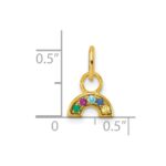 14K Polished Multi-color CZ Rainbow Charm - Image 4