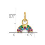 14K Polished Multi-color CZ Double Rainbow Charm - Image 4
