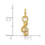 14K Polished Diamond Music Treble Clef Charm - Image 4