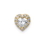 14k 1/3 carat Lab Grown Diamond VS+ F+ Heart Complete Halo Chain Slide Pendant