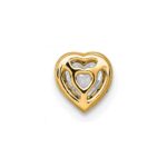 14k 1/3 carat Lab Grown Diamond VS+ F+ Heart Complete Halo Chain Slide Pendant - Image 3