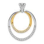 14k Two-tone 1/2 carat Diamond Fancy Double Circle Pendant