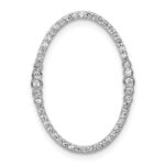 14k White Gold 1/4 carat Diamond Oval Chain Slide