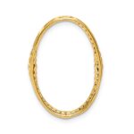 14k White Gold 1/4 carat Diamond Oval Chain Slide - Image 5