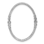 14k White Gold 3/4 carat Diamond Oval Chain Slide - Image 3
