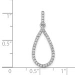 14k White Gold 1/4 carat Diamond Teardrop Pendant - Image 4