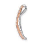 14k Rose and White Gold 1/5 carat Diamond Fancy Twisted Chain Slide - Image 2
