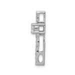 14k White Gold Graduated Diamond and .18 Sapphire Fancy Chain Slide - Image 2