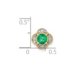 14k Diamond and .33 Emerald Fancy Chain Slide - Image 3
