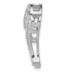 14k White Gold 1/2 carat Diamond Infinity and Heart Chain Slide - Image 2