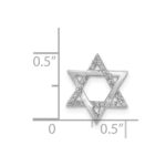14k White Gold 1/10 carat Diamond Star of David Chain Slide - Image 4