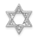 14k White Gold 1/5 carat Diamond Star of David Chain Slide - Image 3