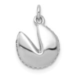 14k White Gold 1/15 carat Diamond Fortune Cookie Pendant