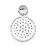 14k White Gold 1/2 carat Diamond Pave Fancy Circle Pendant - Image 3