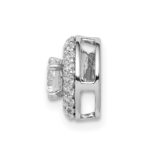 14k White Gold Holds 4.1mm Center 1/4 carat Diamond Semi-mount Halo Chain Slide - Image 2