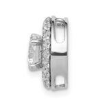 14k White Gold Holds 5.2mm Center 3/8 carat Diamond Semi-mount Halo Chain Slide - Image 2