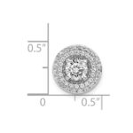 14k White Gold Holds 5.2mm Center 3/8 carat Diamond Semi-mount Halo Chain Slide - Image 4