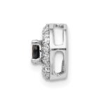 14k White Gold 1/4 carat Diamond and .25 Sapphire Halo Chain Slide - Image 2