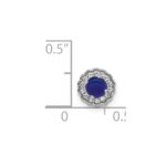 14k White Gold Diamond and Sapphire Cabochon Chain Slide - Image 2