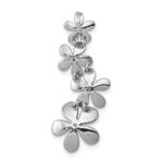 14k White Gold 1/8 carat Diamond Four Flower Chain Slide - Image 3