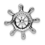 14k White Gold 1/4 carat Diamond Ship Wheel Pendant - Image 3